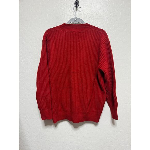 Christmas Red Button Cardigan Sweater Magical Reindeer NEW - Picture 2 of 5